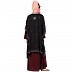 Party wear double layered Embellished abaya- Black-Maroon